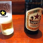 Kasagi Soba - サッポロ赤星で乾杯