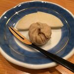 日本料理 たかむら - 栗のモンブラン。イチジクのコンポートが隠された栗のモンブランとは、どこまで挑戦するのか。