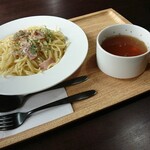 カフェ&バル みねるば - 料理写真:カルボナーラ＋スープセット