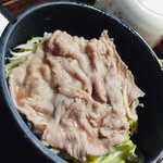 藻乃花 - 豚肉の緑茶蒸し。ポン酢に良く合う！