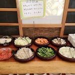 能勢温泉 - ランチバイキング焼き野菜コーナー
