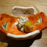 川畑 - 菊菜と焼き椎茸の白和え
