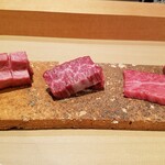 日本焼肉はせ川 - 黒毛和牛タン元、極上ハラミ、トモ三角、ざぶとん