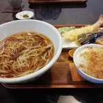 Kagaya - 天ぷらそば  &  小っちゃなたぬきご飯