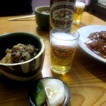 田舎洋食 いせ屋 - ビール ＆ 肉じゃが