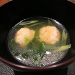 傳 - 芝海老真薯椀　九条葱