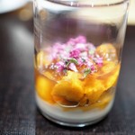 やまぐち - 柿　雲丹　カリフラワーのピュレ　貝柱出汁のジュレ