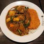 Koko Ichiban Ya - 2019年11月　レバニラ煮込みカレー+ロースカツ+やさい　1362円