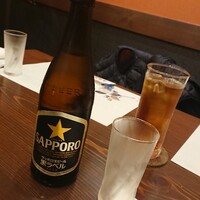 入谷鬼子母神門前のだや - 瓶黒ラベル    480円    ウーロン茶    380円