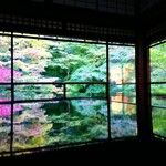 瑠璃光院 - これが見たくて頑張りました(^^)テーブルに映るグラデーション紅葉　瑠璃光院