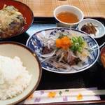 割烹唐橋 - 初鰹と茄子の揚げ出し定食