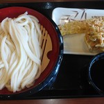 丸亀製麺 - ざるうどん大＆ちくわ＆ミニ牛蒡人参かき揚げ