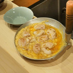 はらまさ - ふぐの白子玉子とじ、トリュフかけ
