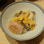 はらまさ - ふぐの白子玉子とじ、トリュフかけ
