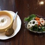 Kafe Haibisukyatto - ランチのセット スープ美味しかったです