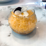 プレゼンテ スギ - ⑲かき氷（柿 焙じ茶シロップ 焙じ茶ゼリー）