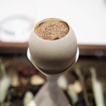 ラチュレ - 鴨のソーセージ入りリゾット　鴨の卵の黄身　白トリュフ