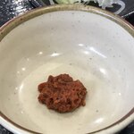 小木曽製粉所 - 肉つけそば(大)＠850円に付く生七味