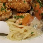 麺屋 六感堂 - 牡蠣のクリームシチューヌードル＋牡蠣フライ