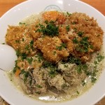 麺屋 六感堂 - 牡蠣のクリームシチューヌードル＋牡蠣フライ