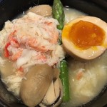 麺屋一燈 - 蟹ラーメン＋小ライス＋味玉