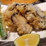 牡蠣天と野菜天。