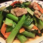 福建家庭料理 旬の香 - 「ターサイの塩味炒め」：シャキシャキ！黄酒のまろやかなうまみと、にんにくのコクをうつして上品♪