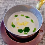鉄板焼 なにわ - 本日のスープ　(キノコのスープ)