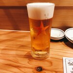 晩酌と晩御飯 ちょうつがひ - 良い泡のビール
