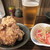 炭火焼鳥 わこん - 小鉢とプレミアムモルツ（晩酌セット）