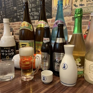 More than 60 types of drinks! We recommend the all-you-can-drink course for parties.