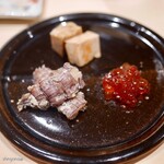 鮨 はしもと - シャコとあん肝と筋子の味噌漬け