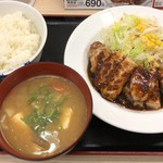 松屋 - 厚切り豚テキW定食豚汁セット（ライス特盛）