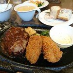 フォルクス - ハンバーグ＆牡蠣フライランチ