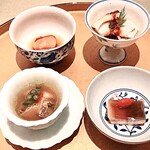 飄香 麻布十番本店 - 前　　菜 : この4種はそれぞれの味わいが際立って　特筆する美味しさでした‼︎