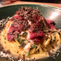 MAKIBI - 河内鴨と九条葱 トリュフのラグーソース 龍の卵のタヤリン