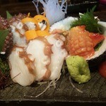 Jidori To Osakana Tsuki No Naka - 蛸と赤貝のお造り。赤貝最高でした！