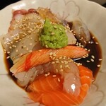 てんぺい - 「まかない定食パート1」 の漬けです。
       この「漬け」を丼の白飯のうえに載せて、その上から溶き玉子をかけ回して食べるのです。