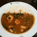 カレーハウスCoCo壱番屋 - エビにこみカレー_200ｇにほうれん草をトッピング