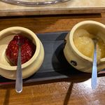 炭火焼肉 やまもと - 山味噌と摺りおろしニンニク