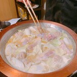 鳥田中 - 丹波地鶏濃厚白湯水炊き  調理風景