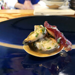 コース1.大あさりマリネ 鹿ロース ポシェ