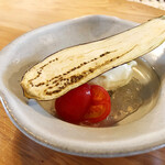 bistro Chic - コース6.アイスクリーム トマトコンポート 白ワインジュレ 焼ナス('19.7月下旬)