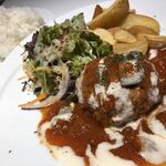 肉LABO - 週替わりランチ
トマト煮込みハンバーグ
ライス大盛り