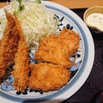 とんかつ 濵かつ - エビフライとチキンかつランチ