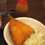 焼魚食堂 魚角 - 一品料理は揚げ物①アジフライ☆