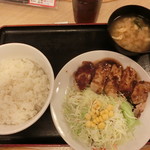 Matsuya - 厚切り豚テキ定食、ライス大盛サービス