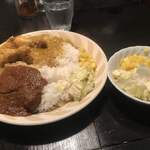 辛口飯屋 森元 - あいがけ　950- ピクルス　100-