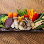 Assorted colorful grilled vegetables