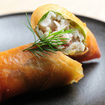 Fried sweet sea bream spring rolls